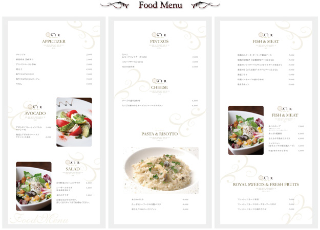 food menu
