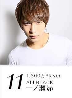 11位 1,300万Player ALLBLACK 一ノ瀬昴