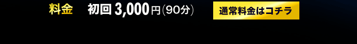 料金　初回3000円(90分) 通常料金はこちら
